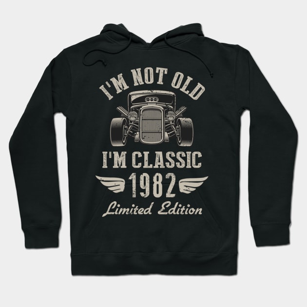 I'm Classic Car 40th Birthday Gift 40 Years Old Born In 1982 Hoodie by Penda